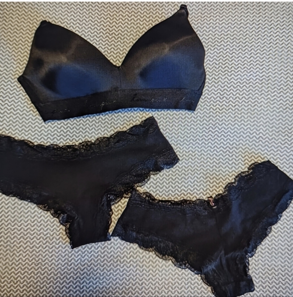 Victoria's Secret Black Bra & Two Panties